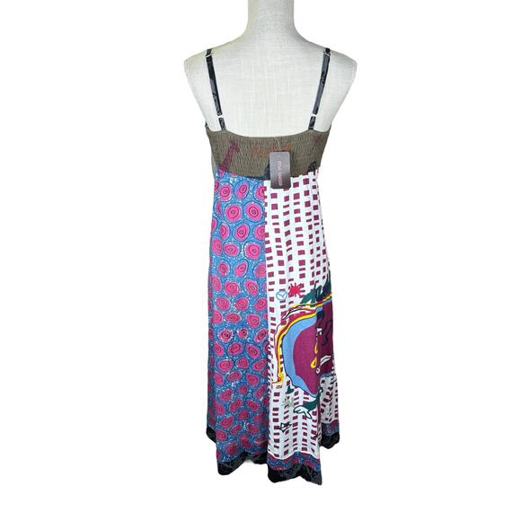 NWT Sylc Camisa Midi Dress Women's Large Artsy Boho Spaghetti Straps Babydoll - Picture 4 of 15